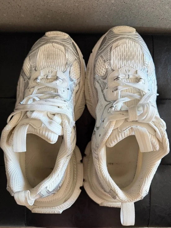 White Chunky Sneakers Size 41 Platform Athletic Shoes 10 - Picture 5 of 5